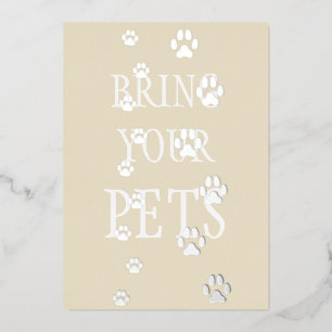 Dog & Cat Paw Prints Pet Friendly Custom Beige