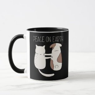 Dog Cat Peace on Earth Mug