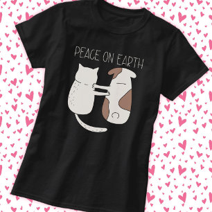 Dog Cat Peace on Earth T-Shirt