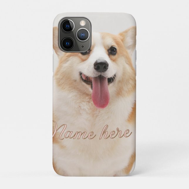 Dog cat pet name photo template simple minimal  Case-Mate iPhone case (Back)