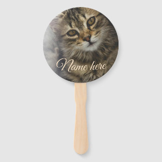 Dog cat pet name photo template simple minimal hand fan