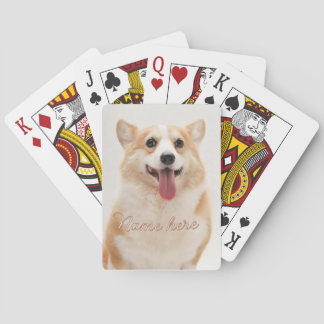 Dog cat pet name photo template simple minimal  playing cards