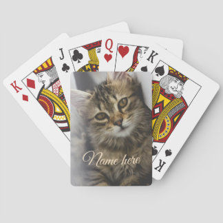 Dog cat pet name photo template simple minimal playing cards