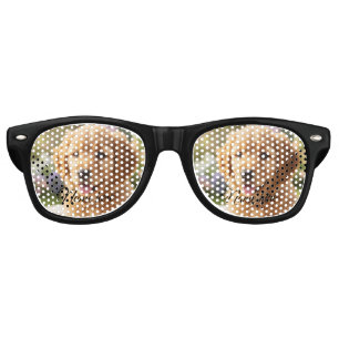 Dog cat pet name photo template simple minimal  retro sunglasses