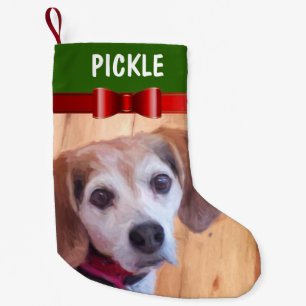 Dog Cat Pet Red Bow Customizable Christmas Small Christmas Stocking