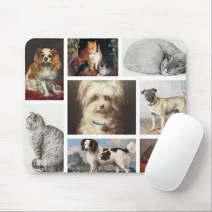 Dog Cat Pets 8 Photo Portrait Collage Keepsake Mouse Pad