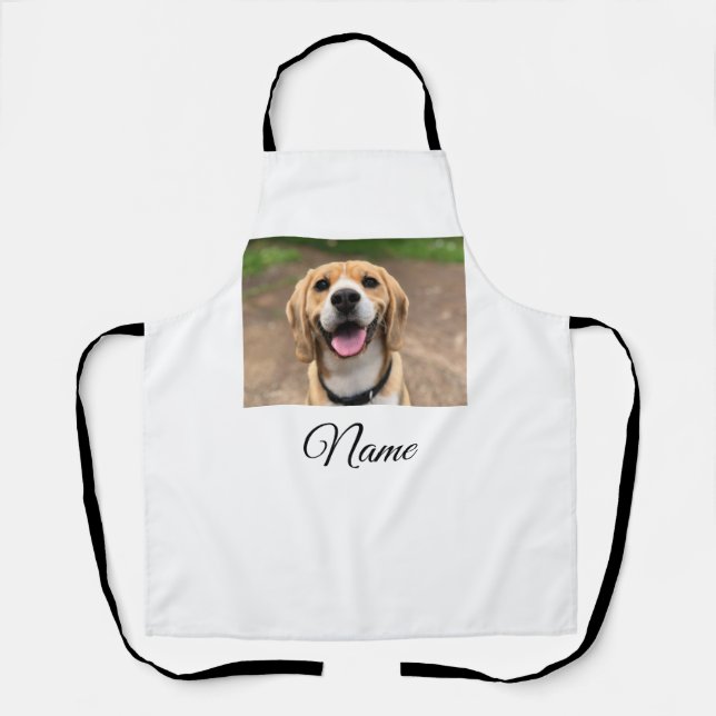 Dog cat photo add pet name cu custom personalized  apron (Front)