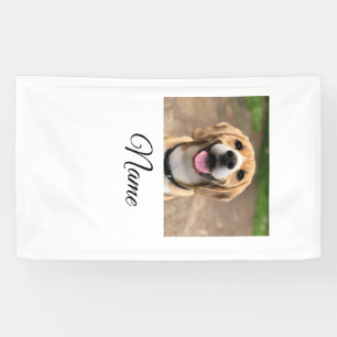 Dog cat photo add pet name cu custom personalized banner