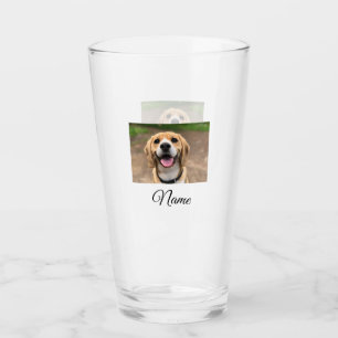 Dog cat photo add pet name cu custom personalized glass
