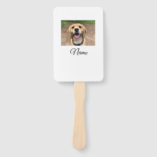 Dog cat photo add pet name cu custom personalized hand fan
