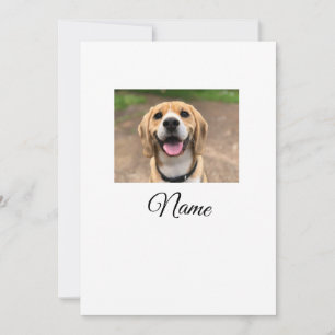 Dog cat photo add pet name cu custom personalized invitation