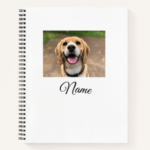 Dog cat photo add pet name cu custom personalized notebook
