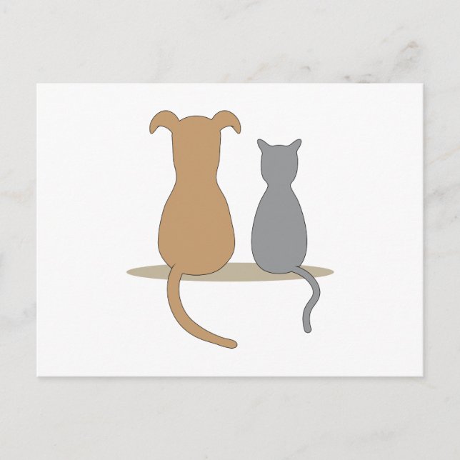 Dog & Cat Postcard (Front)