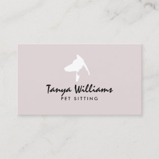 Dog cat silhouette logo pet sitting business card