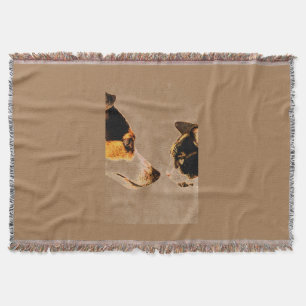 'DOG/CAT TAPESTRY THROW IN BROWN. BLANKET