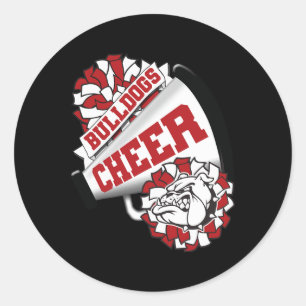 Dog Cheer Back To School Spirit Cheerleading Classic Round Sticker