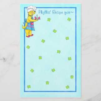Dog Chef Recipe Stationery