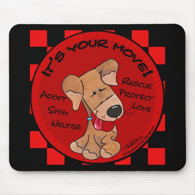 Dog Chequered Board-Your Move Mouse Pad (Front)