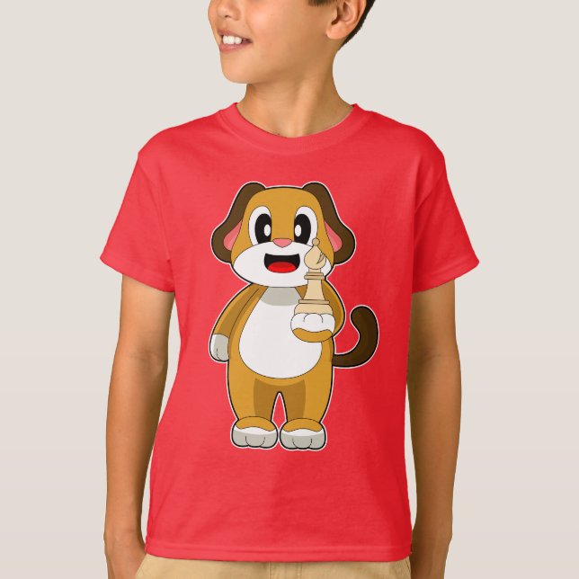 Dog Chess piece Bishop Chess T-Shirt (Front)