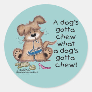 Dog Chews Shoes Classic Round Sticker