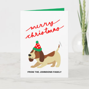 Dog Christmas Card, Personalized Cute Xmas Card