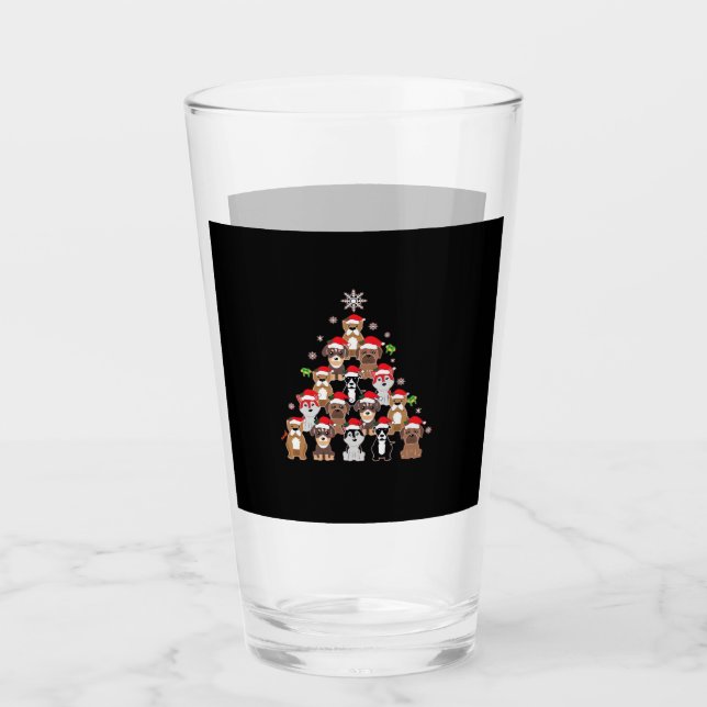 Dog Christmas Classic T-Shirt Glass (Front)