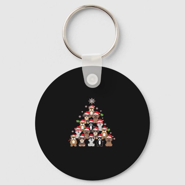 Dog Christmas Classic T-Shirt Keychain (Front)