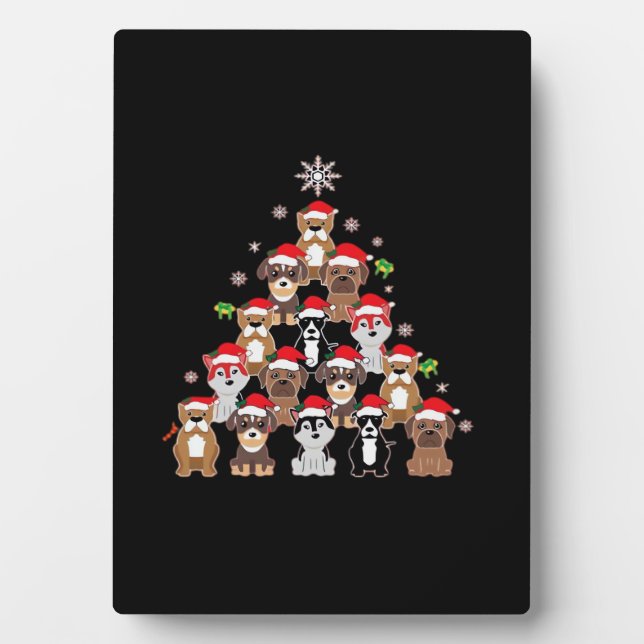 Dog Christmas Classic T-Shirt Plaque (Front)