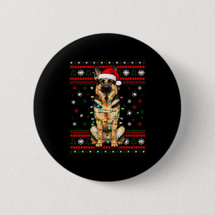 Dog Christmas, German Shepherd Christmas Lights Ug 2 Inch Round Button