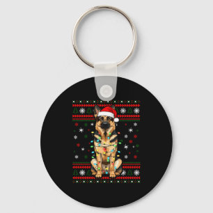 Dog Christmas, German Shepherd Christmas Lights Ug Keychain