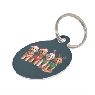 Dog Christmas Goldendoodle Christmas Dog Lover Pet Tag