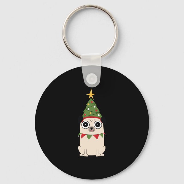 dog Christmas  Keychain (Front)