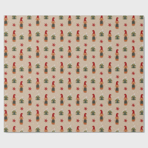 Dog Christmas Lights Mischief Pattern Wrapping Paper