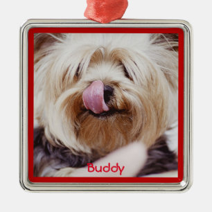 Dog Christmas Ornaments Metal Add Custom Photo