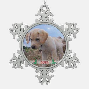 Dog Christmas Ornaments Pewter Personalized Photo