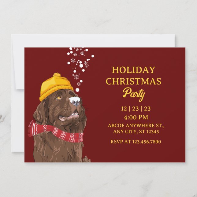 Dog christmas party invitation (Front)