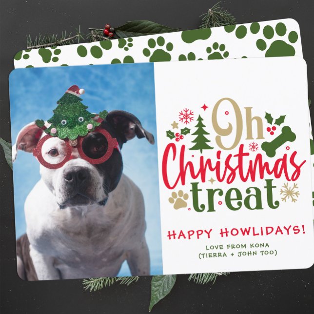 Dog Christmas Photo Personalized Puppy Picture Holiday Card (Creator Uploaded)