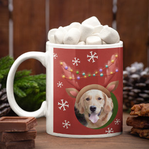 Dog Christmas Photos w/ Santa Reindeer Antler Hats Coffee Mug