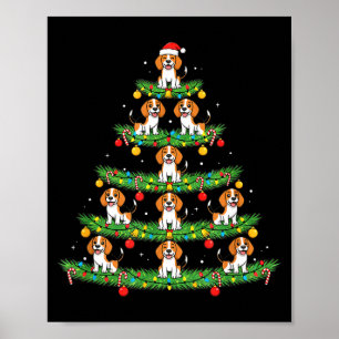 Dog Christmas Tree, Beagle Puppy Holiday Design Fo Poster