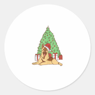 Dog Christmas Tree - Funny Christmas Classic Round Sticker