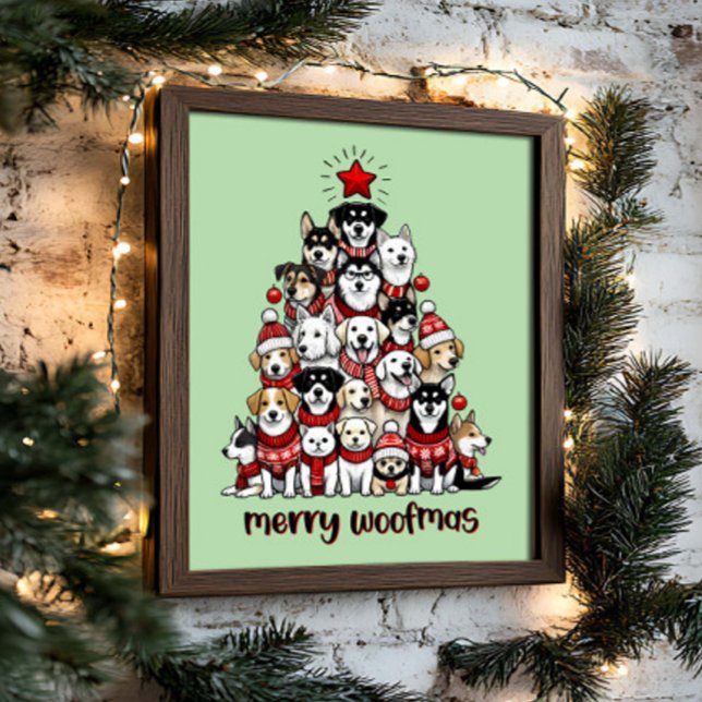 Dog Christmas Tree Merry Woofmas Holiday  Poster (Creator Uploaded)