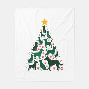 Dog Christmas Tree Shirt - Dog Christmas (1) Fleece Blanket