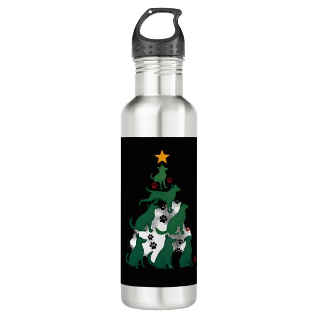 Dog Christmas Tree Shirt - Dog Christmas (2) 710 Ml Water Bottle (Front)
