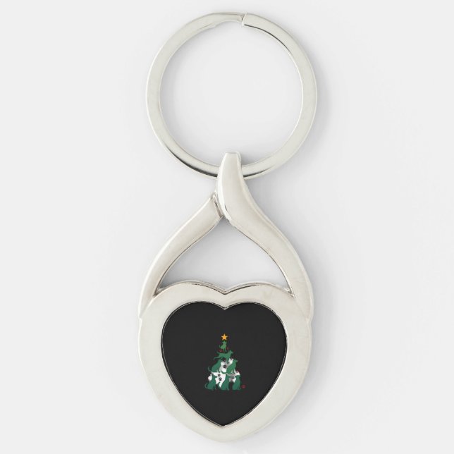 Dog Christmas Tree Shirt - Dog Christmas (2) Keychain (Front)