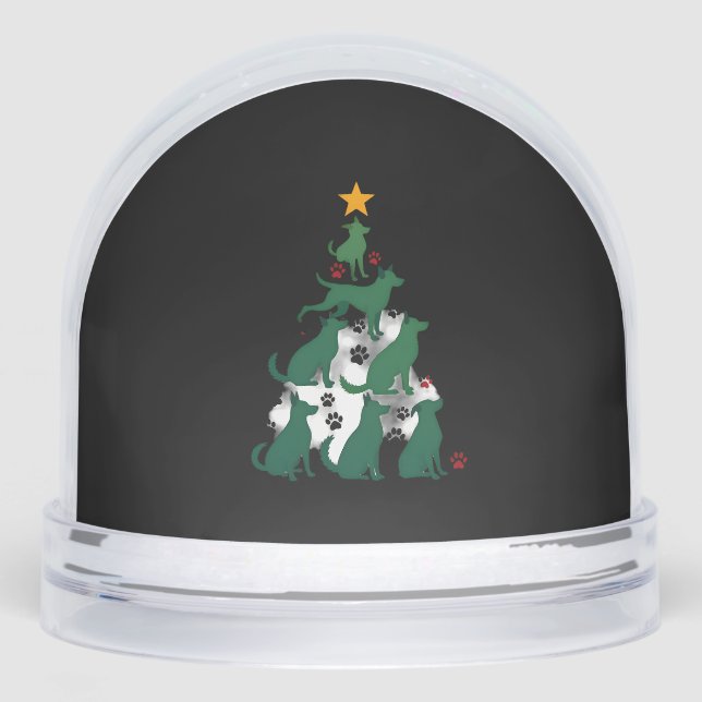 Dog Christmas Tree Shirt - Dog Christmas (2) Snowglobe (Front)