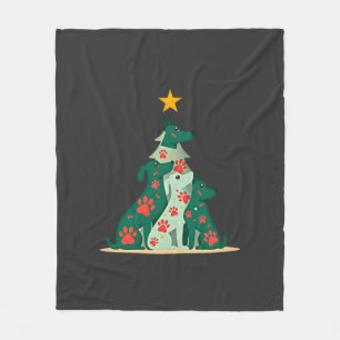 Dog Christmas Tree Shirt - Dog Christmas (3) Fleece Blanket