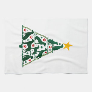 Dog Christmas Tree Shirt - Dog Christmas (4) Kitchen Towel