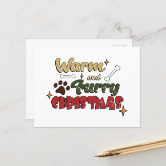 Dog Christmas - Warm & Furry Christmas Postcard