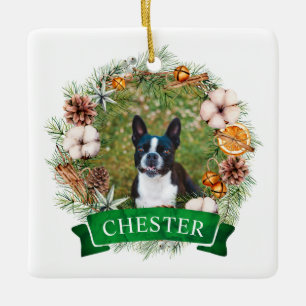 Dog Christmas Wreath Ornament
