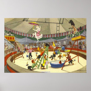 DOG CIRCUS - POSTERS & CANVAS PRINTS - HUMOROUS